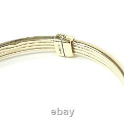 Gold Ladies Bangle Solid 9ct Hinged Safety Catch Yellow 4.2g 6.5 Inch Hallmarked