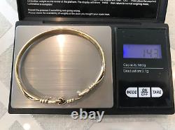 Gold Loop Hook Bangle Ladies 9ct UK hallmarked 14.3 grams