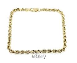 Gold Rope Bracelet 2mm Wide 9ct Yellow Gold Rope Bracelet Ladies Fancy NEW