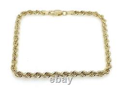 Gold Rope Bracelet 2mm Wide 9ct Yellow Gold Rope Bracelet Ladies Fancy NEW