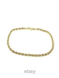 Gold Rope Bracelet 2mm Wide 9ct Yellow Gold Rope Bracelet Ladies Fancy NEW