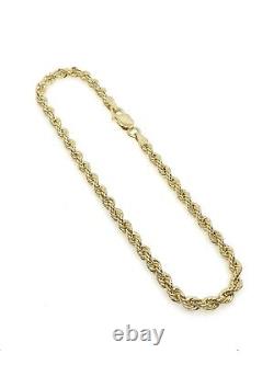 Gold Rope Bracelet 2mm Wide 9ct Yellow Gold Rope Bracelet Ladies Fancy NEW