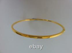 Gold Slave Bangle 2mm Ladies 9 Carat Yellow Gold 62mm Diameter NEW ARRIVAL
