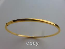 Gold Slave Bangle 2mm Ladies 9 Carat Yellow Gold 62mm Diameter NEW ARRIVAL