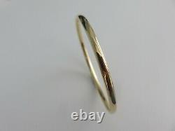 Gold Slave Bangle Soft D Shape 9 Carat Yellow 4mm