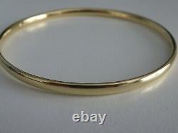 Gold Slave Bangle Soft D Shape 9 Carat Yellow 4mm