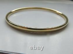 Gold Slave Bangle Soft D Shape 9 Carat Yellow 4mm