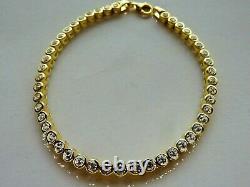Gold Tennis Bracelet 9 Carat Yellow Ladies Cz