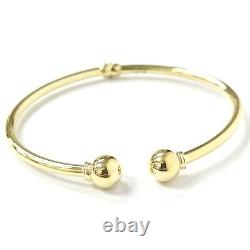 Gold Torc Bangle Ladies 9ct Torque Rounded Plain Hinged Yellow Hallmarked 7.5mm