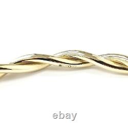 Gold Twisted Bangle 9ct Ladies Yellow 6.5 Inch Design Hinged Safety Catch 5.2g