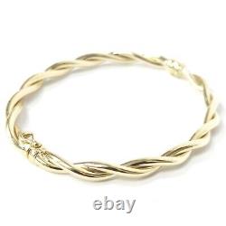 Gold Twisted Bangle 9ct Ladies Yellow 6.5 Inch Design Hinged Safety Catch 5.2g