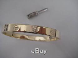 Gold screw bangle 9ct yellow gold solid with screwdriver