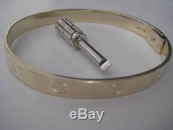 Gold screw bangle 9ct yellow gold solid with screwdriver