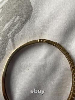 Gorgeous 9ct Gold Cubic Zirconia Hinged Bangle Weight 11.78grams Not Scrap