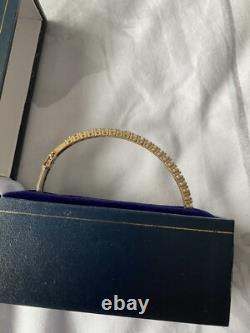 Gorgeous 9ct Gold Cubic Zirconia Hinged Bangle Weight 11.78grams Not Scrap