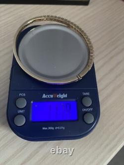 Gorgeous 9ct Gold Cubic Zirconia Hinged Bangle Weight 11.78grams Not Scrap