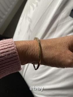 Gorgeous 9ct Gold Cubic Zirconia Hinged Bangle Weight 11.78grams Not Scrap