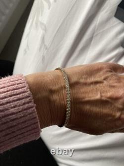 Gorgeous 9ct Gold Cubic Zirconia Hinged Bangle Weight 11.78grams Not Scrap