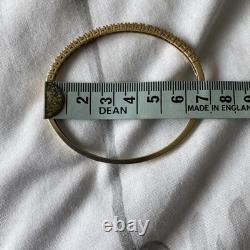 Gorgeous 9ct Gold Cubic Zirconia Hinged Bangle Weight 11.78grams Not Scrap