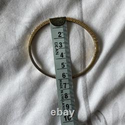 Gorgeous 9ct Gold Cubic Zirconia Hinged Bangle Weight 11.78grams Not Scrap