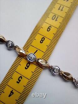 Gorgeous 9ct yellow and white gold diamond bracelet