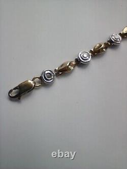 Gorgeous 9ct yellow and white gold diamond bracelet