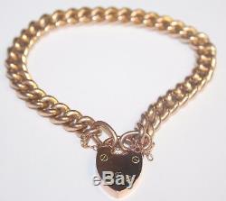 Gorgeous Antique 9ct Rose Gold Curb Link Charm Bracelet