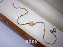 Gorgeous Solid 9ct Gold Enamel Star Bracelet 7.75 20cm Chain Bracelet Girls