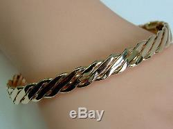Gorgeous Solid Heavy 9ct Yellow Gold Fancy Bangle Unisex/mens/ladies