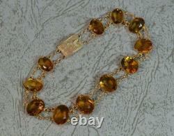 Gorgeous Victorian 9ct Rose Gold and Orange Citrine Bracelet
