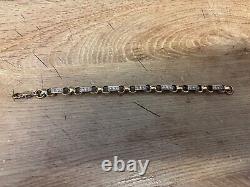 Gypsy Link Belcher Bracelet gold 9ct gold women/kids 25 Grams c/z stones