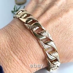 HEAVY 9ct GOLD CURB BRACELET PATTERNED 8 1/2 MEN'S 56.3g (1.8toz) GORGEOUS