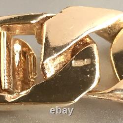 HEAVY 9ct GOLD CURB BRACELET PATTERNED 8 1/2 MEN'S 56.3g (1.8toz) GORGEOUS