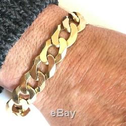 HEAVY 9ct GOLD CURB MEN'S BRACELET 59.78g 9 1/2