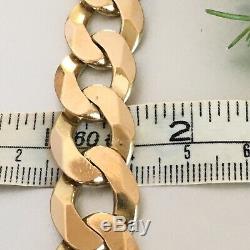 HEAVY 9ct GOLD CURB MEN'S BRACELET 59.78g 9 1/2