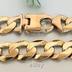 HEAVY 9ct GOLD CURB MEN'S BRACELET 59.78g 9 1/2