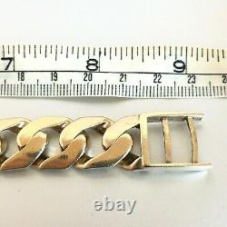 HEAVY 9ct GOLD SOLID CURB MEN'S BRACELET 2.5 toz (78.4g) 9 ins