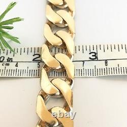 HEAVY 9ct GOLD SOLID CURB MEN'S BRACELET 2.5 toz (78.4g) 9 ins