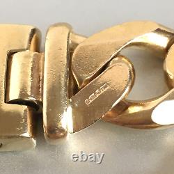 HEAVY 9ct SOLID GOLD CURB BRACELET MEN'S 77g (2.47 toz) 8 7/8 GORGEOUS