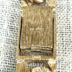 HEAVY 9ct SOLID GOLD CURB PATTERNED BRACELET 9 1/2 MEN'S 70.7g (2.27toz)