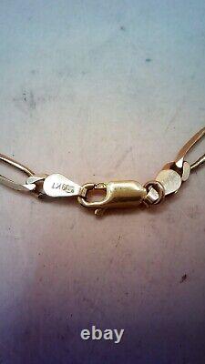 Hallmarked 9 ct Gold 7.5 Figaro Bracelet. (D)