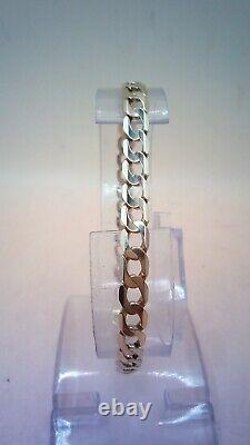 Hallmarked 9 ct Gold 8.25 Flat Curb Bracelet. (D)