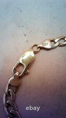 Hallmarked 9 ct Gold 8.25 Flat Curb Bracelet. (D)