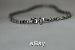 Hallmarked 9 ct White Gold and Diamond's Bracelet 7.25 in Length