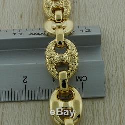 Hallmarked 9ct Gold Ornate Heavy Gucci Bracelet 39.7G 8 RRP £1590 C234