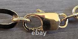 Hallmarked 9ct Yellow Gold Paper Clip Chain Bracelet 4.9mm wide 19cm/7.5'' long
