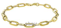 Hallmarked 9ct Yellow Gold Paper Clip Chain Bracelet 4.9mm wide 19cm/7.5'' long
