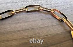 Hallmarked 9ct Yellow Gold Paper Clip Chain Bracelet 4.9mm wide 19cm/7.5'' long