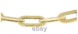 Hallmarked 9ct Yellow Gold Paper Clip Chain Bracelet 4.9mm wide 19cm/7.5'' long