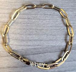 Hallmarked 9ct Yellow Gold Paper Clip Chain Bracelet 4.9mm wide 19cm/7.5'' long